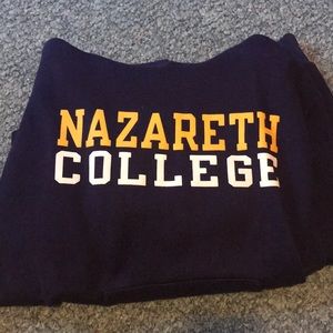 Nazareth College hoodie.